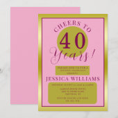 Roze & Goud Vrouwelijk Verjaardagsfeest Kaart (Voorkant / Achterkant)