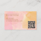 Roze Goud Waterverf Abstract Modern Professionele Visitekaartje (Achterkant)