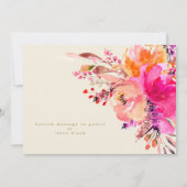 Roze Goud Waterverf Bloemachtige Bruiloft Brunch B Kaart (Achterkant)