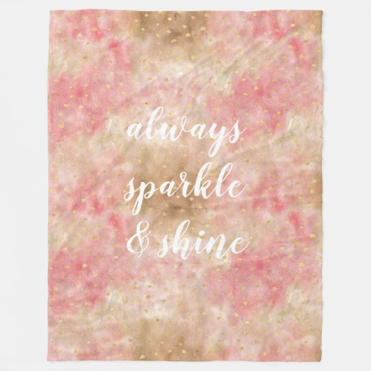 Roze Goud Waterverf Confetti Fleece Deken (Voorkant)