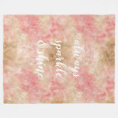Roze Goud Waterverf Confetti Fleece Deken (Voorkant (Horizontaal))