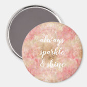Roze Goud Waterverf Confetti Magneet (Voorkant / Achterkant)
