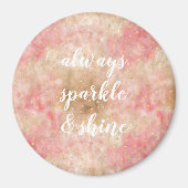 Roze Goud Waterverf Confetti Magneet (Voorkant)