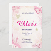 Roze Goud Waterverf Kaart (Voorkant / Achterkant)