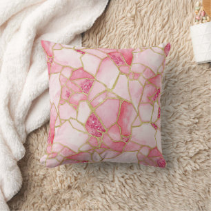 Roze Goud Waterverf Zee Glas Mozaïek Patroon Kussen