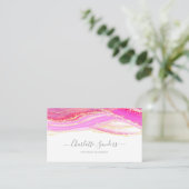 Roze Goud waterverven chique moderne typografie Visitekaartje (Staand voorkant)