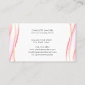 Roze Goud waterverven chique moderne typografie Visitekaartje (Achterkant)