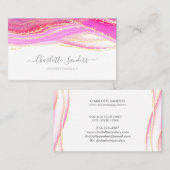 Roze Goud waterverven chique moderne typografie Visitekaartje (Voorkant / Achterkant)