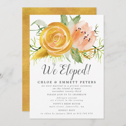 Roze goud We hebben een Elopement Reception Invina (Voorkant / Achterkant)