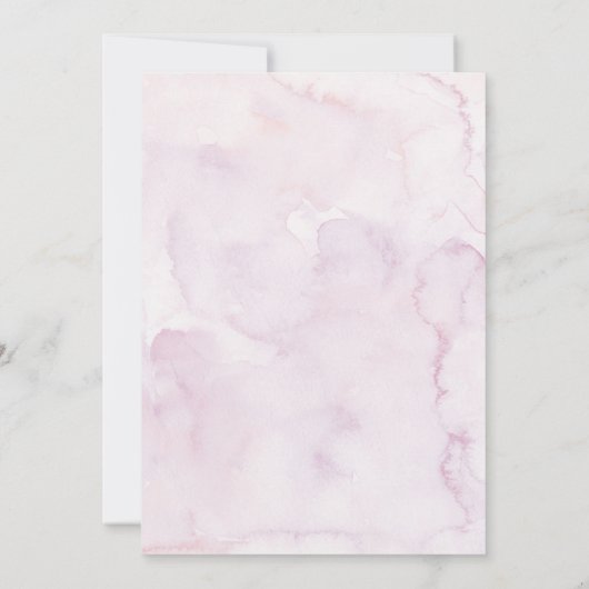 Roze Goud Wildflower Bruids Brunch Kaart (Achterkant)