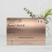 Roze Goud Winkelspree Stad Limo Zoete 16 Feest Kaart (Staand voorkant)