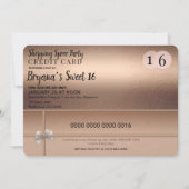 Roze Goud Winkelspree Stad Limo Zoete 16 Feest Kaart (Voorkant)