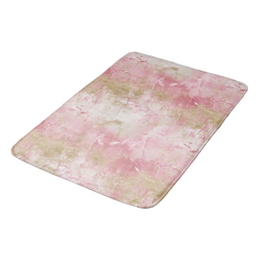 Roze Goud Wit Abstract Badmat (Gekanteld)
