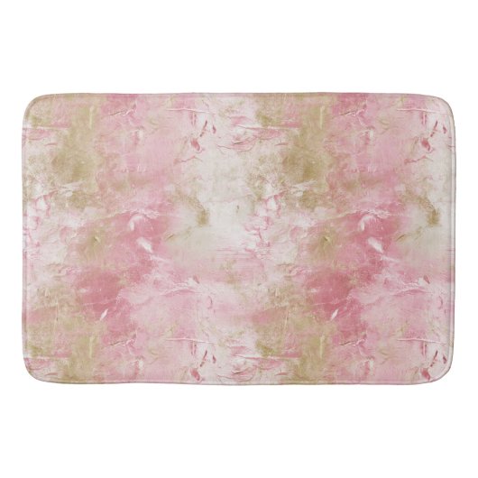 Roze Goud Wit Abstract Badmat (Voorkant)