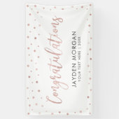 Roze Goud & Wit | Congratulatie Feestviering Spandoek (Verticaal)