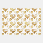 Roze Goud Wit Crème Hart Cupcake Verjaardag Inpakpapier Vel (Voorkant 2)