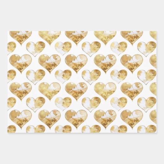 Roze Goud Wit Crème Hart Cupcake Verjaardag Inpakpapier Vel (Voorkant 2)