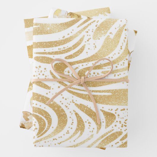 Roze Goud Wit Crème Hart Cupcake Verjaardag Inpakpapier Vel (In situ)