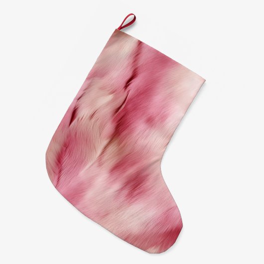 Roze Goud Wit Dier Grote Kerstsok (Voorkant (Hangend))