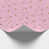 Roze Goud Wit Glitter Polka Dots Kerst Cadeaupapier (Hoek)