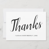 Roze goud | Wit huwelijk Hartelijk dank Bedankkaart (Voorkant)