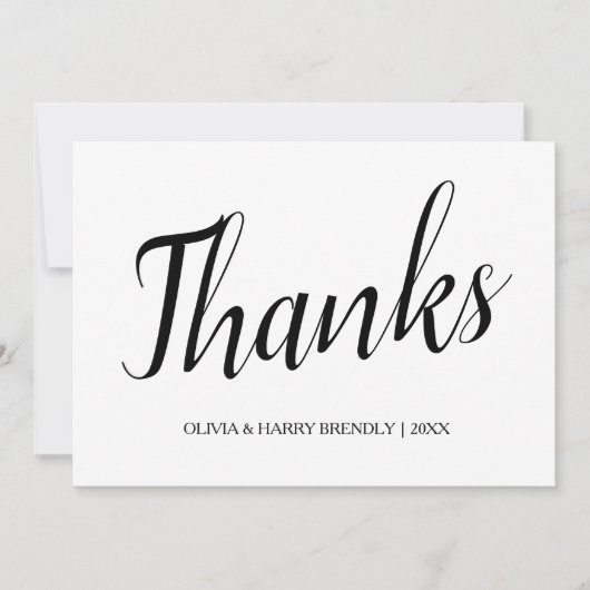 Roze goud | Wit huwelijk Hartelijk dank Bedankkaart (Voorkant)