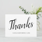 Roze goud | Wit huwelijk Hartelijk dank Bedankkaart (Staand voorkant)