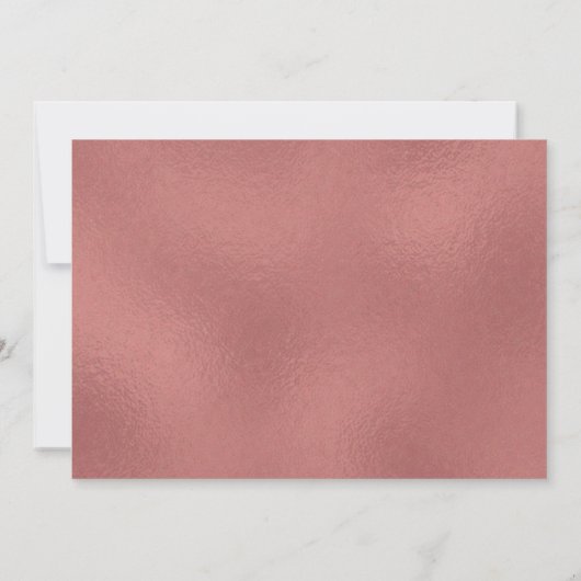 Roze goud | Wit huwelijk Hartelijk dank Bedankkaart (Achterkant)