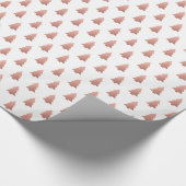 Roze Goud Wit Kerstboompatroon Festief Cadeaupapier (Hoek)
