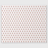 Roze Goud Wit Kerstboompatroon Festief Cadeaupapier (Vlak)