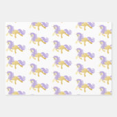 Roze Goud Wit Lavendel Paarse Eenhoorn Inpakpapier Vel (Voorkant)