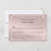 Roze Goud & Wit Marmer Chinees Huwelijk RSVP (Achterkant)