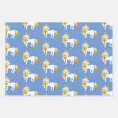 Roze Goud Wit Paarse Eenhoorn Inpakpapier Vel (Voorkant 3)