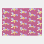 Roze Goud Wit Paarse Eenhoorn Inpakpapier Vel (Voorkant)