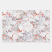 Roze Goud Wit Zwart Marmer Trendy Chic Verjaardag Inpakpapier Vel (Voorkant 2)