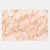 Roze Goud Wit Zwart Marmer Trendy Chic Verjaardag Inpakpapier Vel (Voorkant)