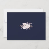 Roze Goud Witte Bloemen Frame Bruiloft Save The Date (Achterkant)