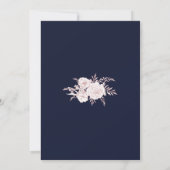 Roze Goud Witte Bloemen Frame Bruiloftsshower Kaart (Achterkant)