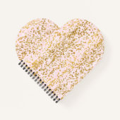 Roze Goud Witte Confetti Notitieboek (Voorkant)