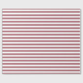 Roze Goud Witte Eenvoudige Horizontale Gestreepte Cadeaupapier (Vlak)