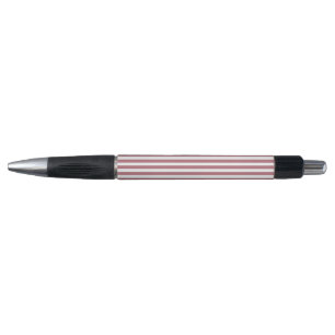 Roze Goud Witte Eenvoudige Horizontale Gestreepte Pen