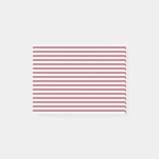 Roze Goud Witte Eenvoudige Horizontale Strepen Post-it® Notes (Voorkant)
