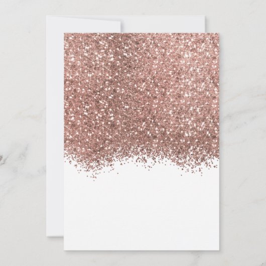 Roze Goud Witte Glitters Confetti Foto Bruiloft Save The Date (Achterkant)