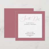 Roze Goud Witte Kleur Professionele Minimalist Save The Date (Voorkant / Achterkant)