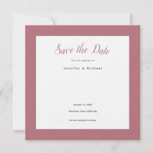 Roze Goud Witte Kleur Professionele Minimalist Save The Date