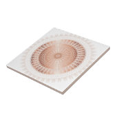 Roze Goud Witte Mandala Tegeltje (Zijkant)