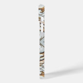 Roze Goud Witte Marmeren Luxe Glam Case-Mate iPhone Case (Achterkant / Links)