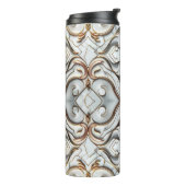 Roze Goud Witte Marmeren Luxe Glam Thermosbeker (Gedraaid links)
