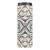 Roze Goud Witte Marmeren Luxe Glam Thermosbeker (Achterkant)