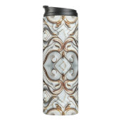 Roze Goud Witte Marmeren Luxe Glam Thermosbeker (Geroteerd rechts)